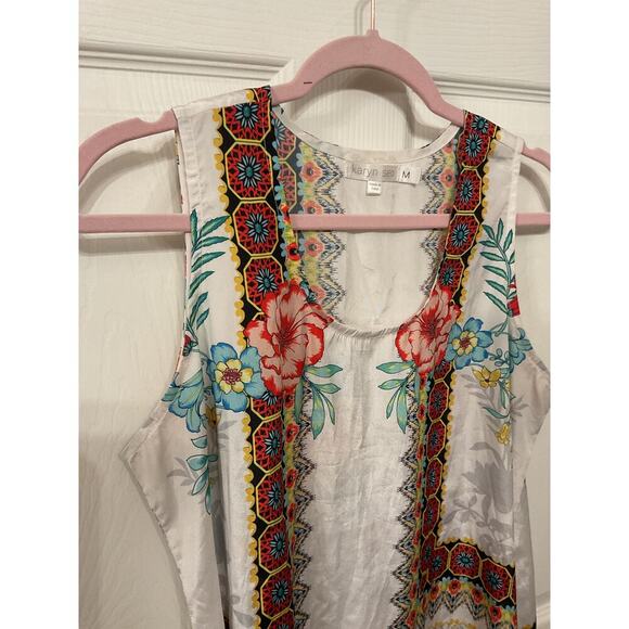 Anthropologie  Karyn Seo Sleeveless Boho Hi/Low Hem Tunic Dress – sz M - Picture 4 of 6